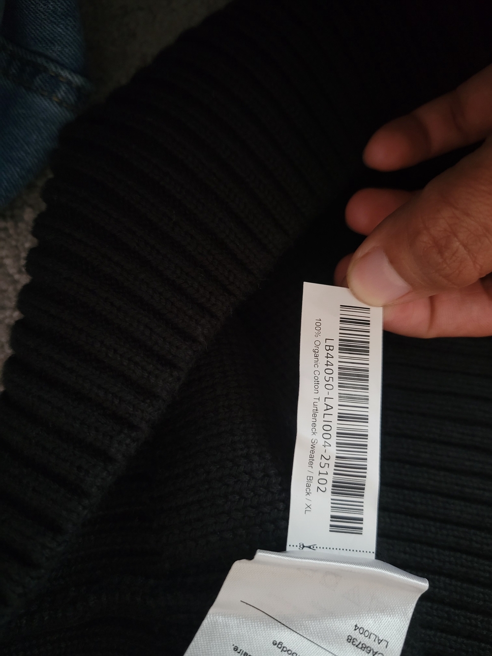 Quince Black 100% Organic Cotton Turtleneck Sweater XL - Picture 9 of 12